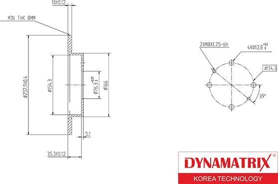 Dynamatrix DBD1176 - Тормозной диск autospares.lv