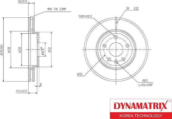 Dynamatrix DBD1869 - Тормозной диск autospares.lv