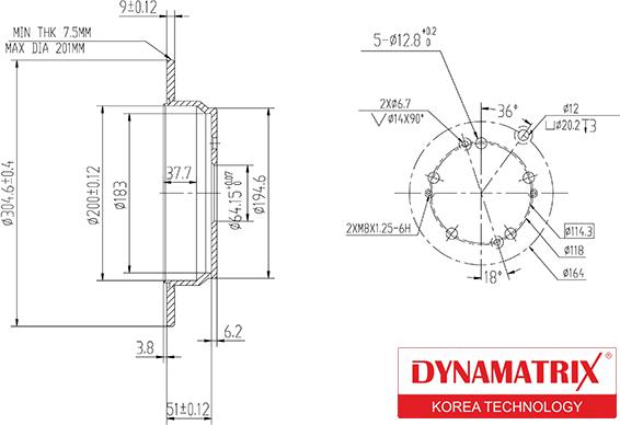 Dynamatrix DBD1860 - Тормозной диск autospares.lv