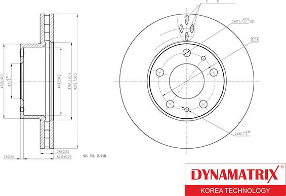 Dynamatrix DBD1800 - Тормозной диск autospares.lv