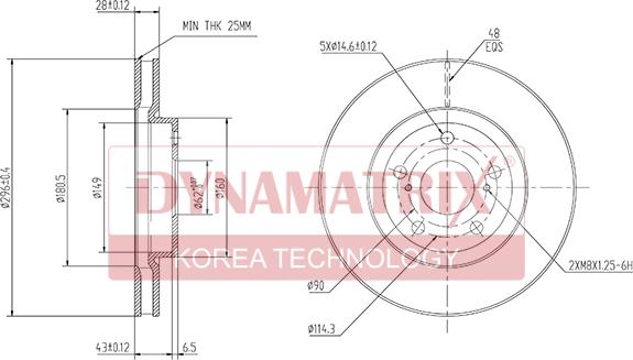 Dynamatrix DBD1814 - Тормозной диск autospares.lv