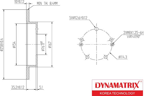 Dynamatrix DBD1874 - Тормозной диск autospares.lv