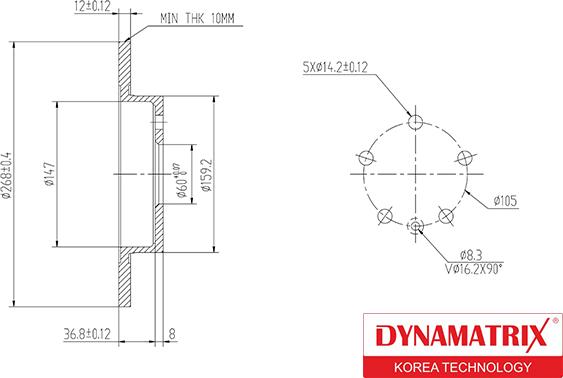 Dynamatrix DBD1872 - Тормозной диск autospares.lv