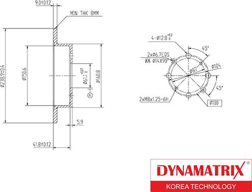 Dynamatrix DBD1358 - Тормозной диск autospares.lv