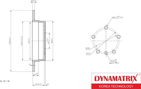 Dynamatrix DBD1362 - Тормозной диск autospares.lv