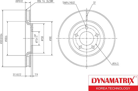 Dynamatrix DBD1372 - Тормозной диск autospares.lv
