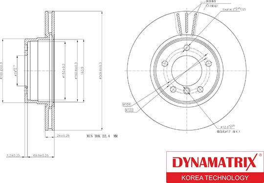 Dynamatrix DBD1241 - Тормозной диск autospares.lv