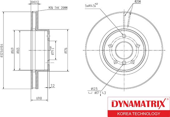 Dynamatrix DBD124 - Тормозной диск autospares.lv
