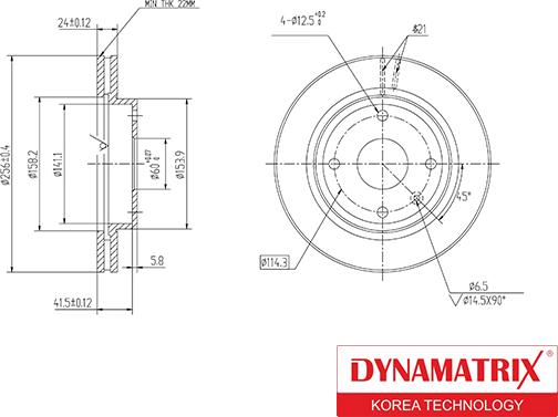 Dynamatrix DBD1257 - Тормозной диск autospares.lv