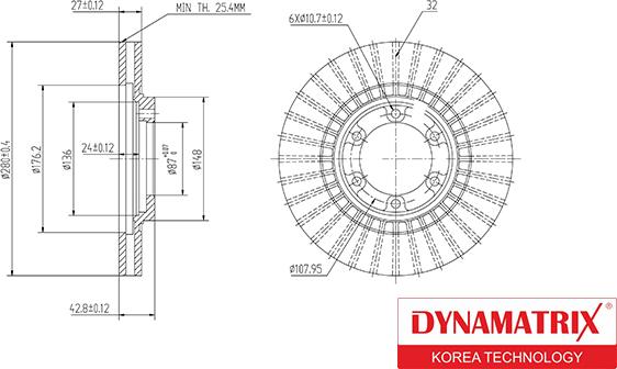 Dynamatrix DBD1269 - Тормозной диск autospares.lv