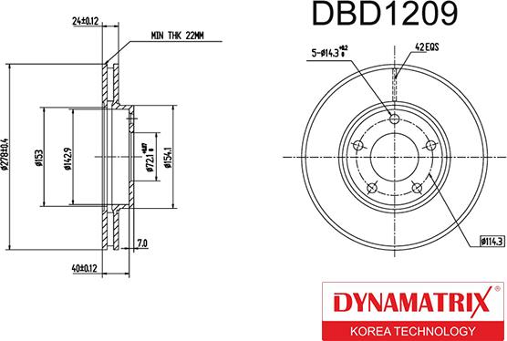 Dynamatrix DBD1209 - Тормозной диск autospares.lv