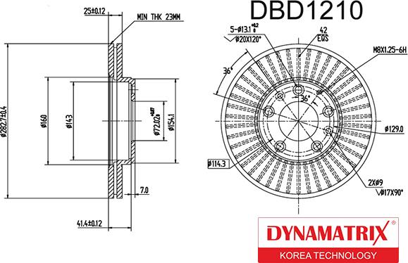 Dynamatrix DBD1210 - Тормозной диск autospares.lv