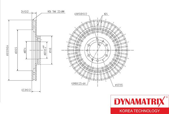 Dynamatrix DBD1212 - Тормозной диск autospares.lv