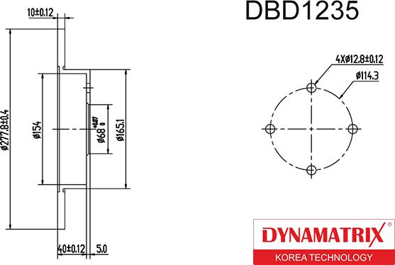 Dynamatrix DBD1235 - Тормозной диск autospares.lv