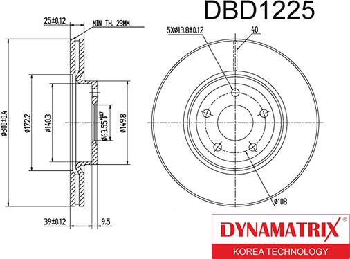 Dynamatrix DBD1225 - Тормозной диск autospares.lv