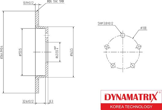 Dynamatrix DBD1226 - Тормозной диск autospares.lv