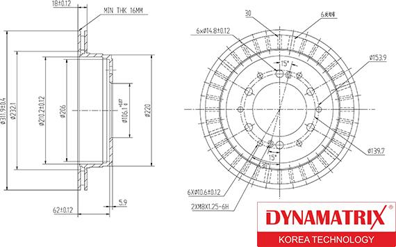 Dynamatrix DBD1743 - Тормозной диск autospares.lv