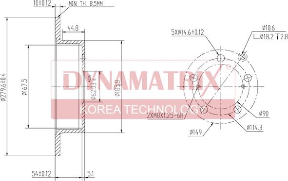 Dynamatrix DBD1704 - Тормозной диск autospares.lv