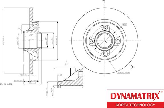 Dynamatrix DBD1735 - Тормозной диск autospares.lv