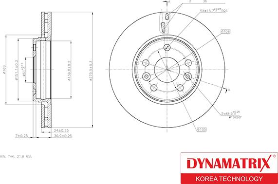 Dynamatrix DBD1733 - Тормозной диск autospares.lv