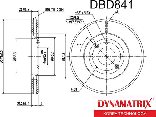 Dynamatrix DBD841 - Тормозной диск autospares.lv