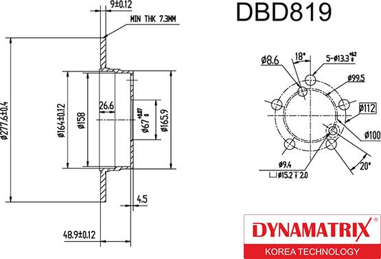 Dynamatrix DBD819 - Тормозной диск autospares.lv