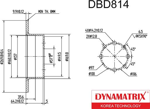 Dynamatrix DBD814 - Тормозной диск autospares.lv