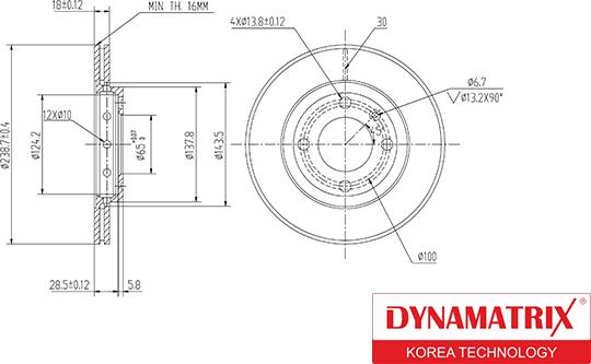 Dynamatrix DBD812 - Тормозной диск autospares.lv