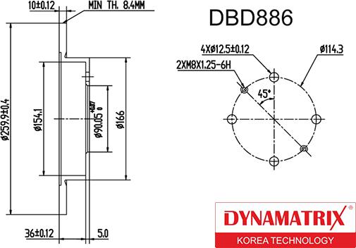 Dynamatrix DBD886 - Тормозной диск autospares.lv