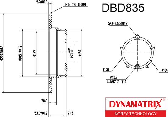 Dynamatrix DBD835 - Тормозной диск autospares.lv