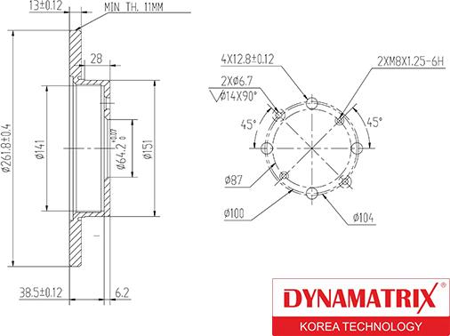 Dynamatrix DBD872 - Тормозной диск autospares.lv