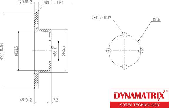 Dynamatrix DBD318 - Тормозной диск autospares.lv