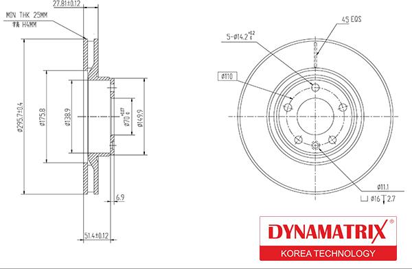 Dynamatrix DBD330 - Тормозной диск autospares.lv