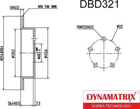 Dynamatrix DBD321 - Тормозной диск autospares.lv