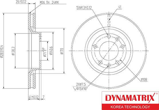 Dynamatrix DBD264 - Тормозной диск autospares.lv