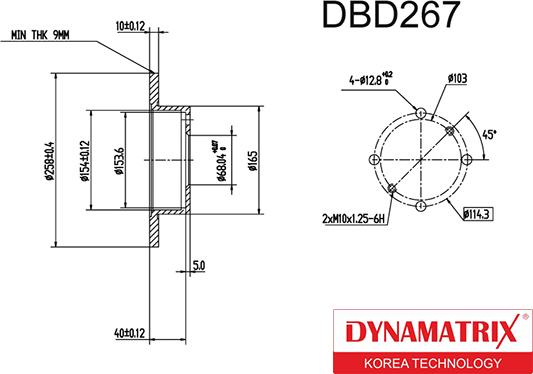 Dynamatrix DBD267 - Тормозной диск autospares.lv