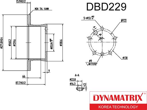 Dynamatrix DBD229 - Тормозной диск autospares.lv
