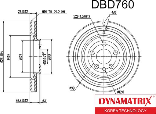 Dynamatrix DBD760 - Тормозной диск autospares.lv