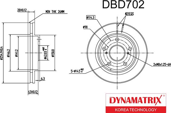 Dynamatrix DBD702 - Тормозной диск autospares.lv