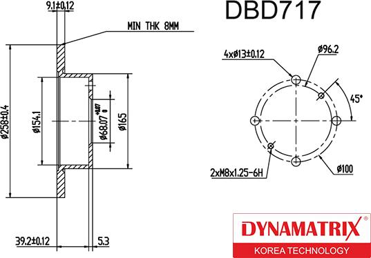 Dynamatrix DBD717 - Тормозной диск autospares.lv