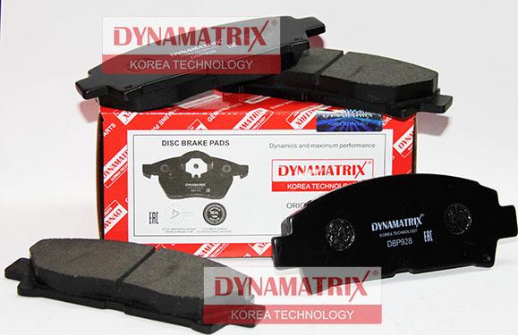 Dynamatrix DBP928 - Тормозные колодки, дисковые, комплект autospares.lv