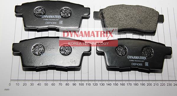 Dynamatrix DBP4366 - Тормозные колодки, дисковые, комплект autospares.lv