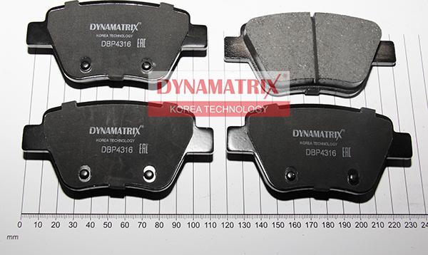 Dynamatrix DBP4316 - Тормозные колодки, дисковые, комплект autospares.lv