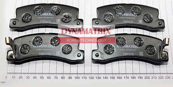 Dynamatrix DBP478 - Тормозные колодки, дисковые, комплект autospares.lv