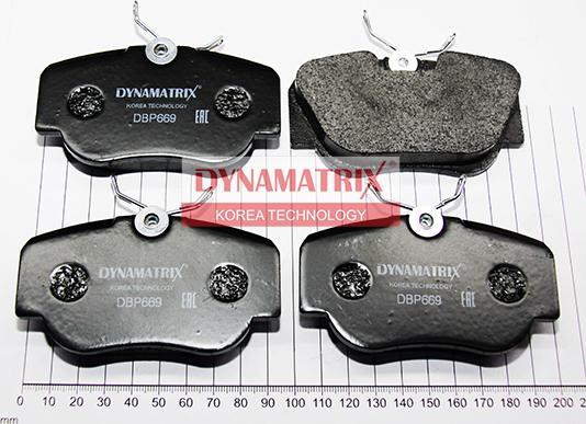 Dynamatrix DBP669 - Тормозные колодки, дисковые, комплект autospares.lv