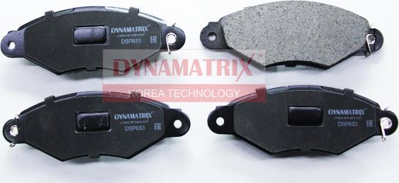 Dynamatrix DBP683 - Тормозные колодки, дисковые, комплект autospares.lv