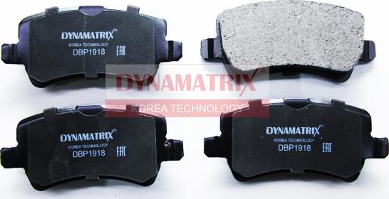 Dynamatrix DBP1918 - Тормозные колодки, дисковые, комплект autospares.lv