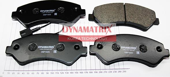 Dynamatrix DBP1925 - Тормозные колодки, дисковые, комплект autospares.lv