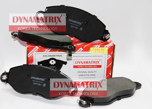 Dynamatrix DBP1461 - Тормозные колодки, дисковые, комплект autospares.lv