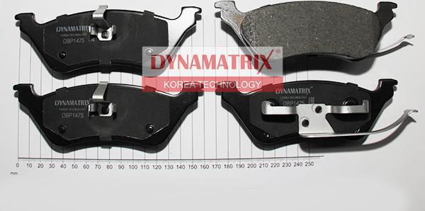 Dynamatrix DBP1475 - Тормозные колодки, дисковые, комплект autospares.lv
